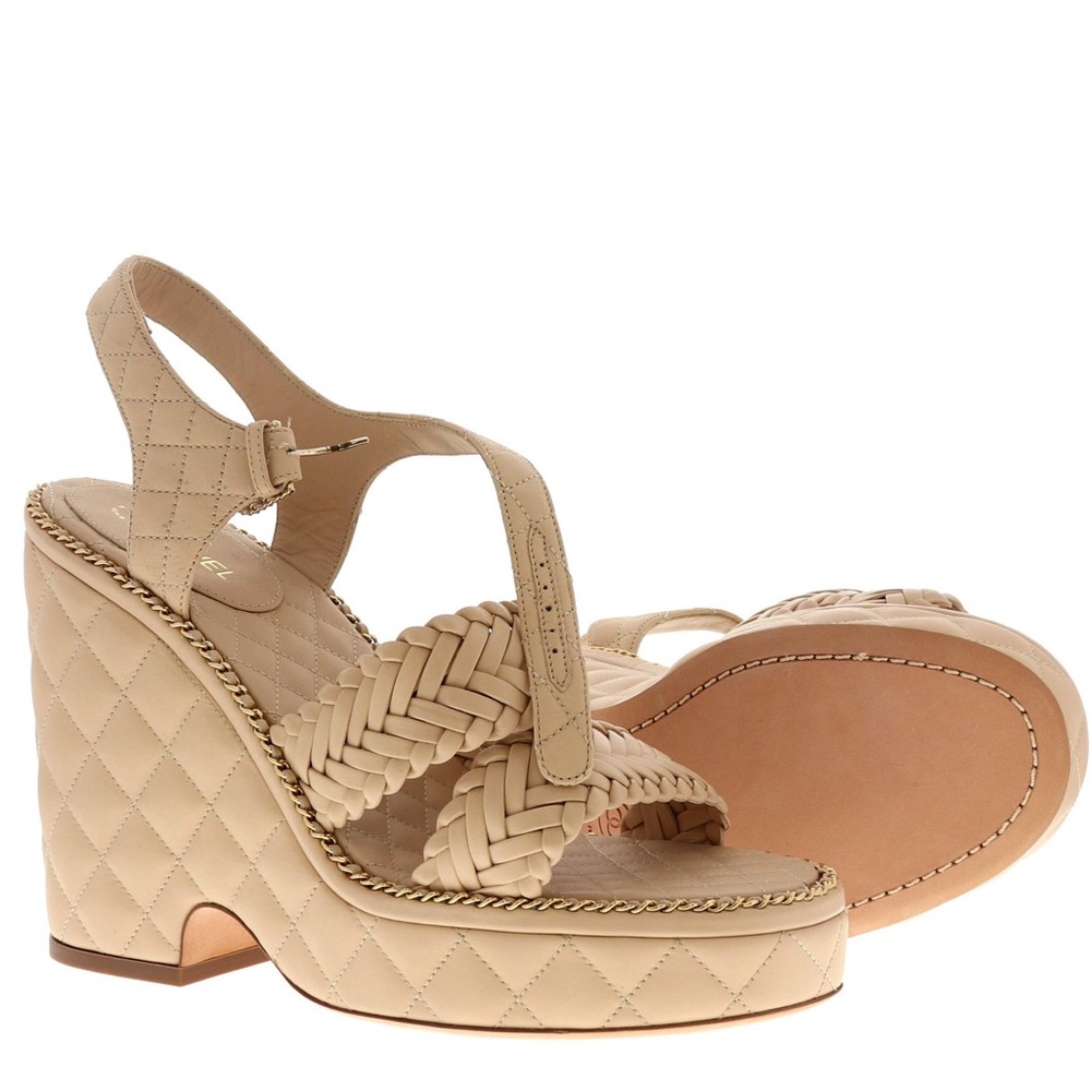Chanel Leather Wedges